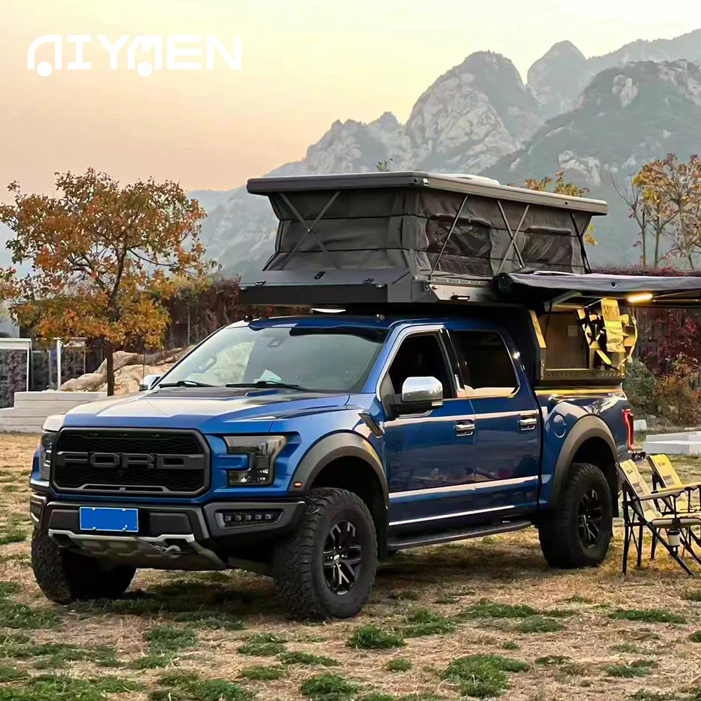 Slide in Truck Camper Short Bed Slide in Fiberglass Shell Hard Side Pop up Expedition Box Slide on Camper for Pickups