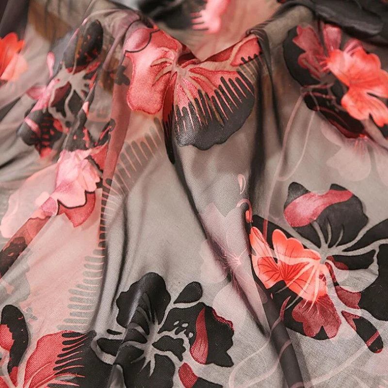 silk printed burnout velvet fabric for clothing Nylon Rayon woven velvet dresses kimono textile custom fashion