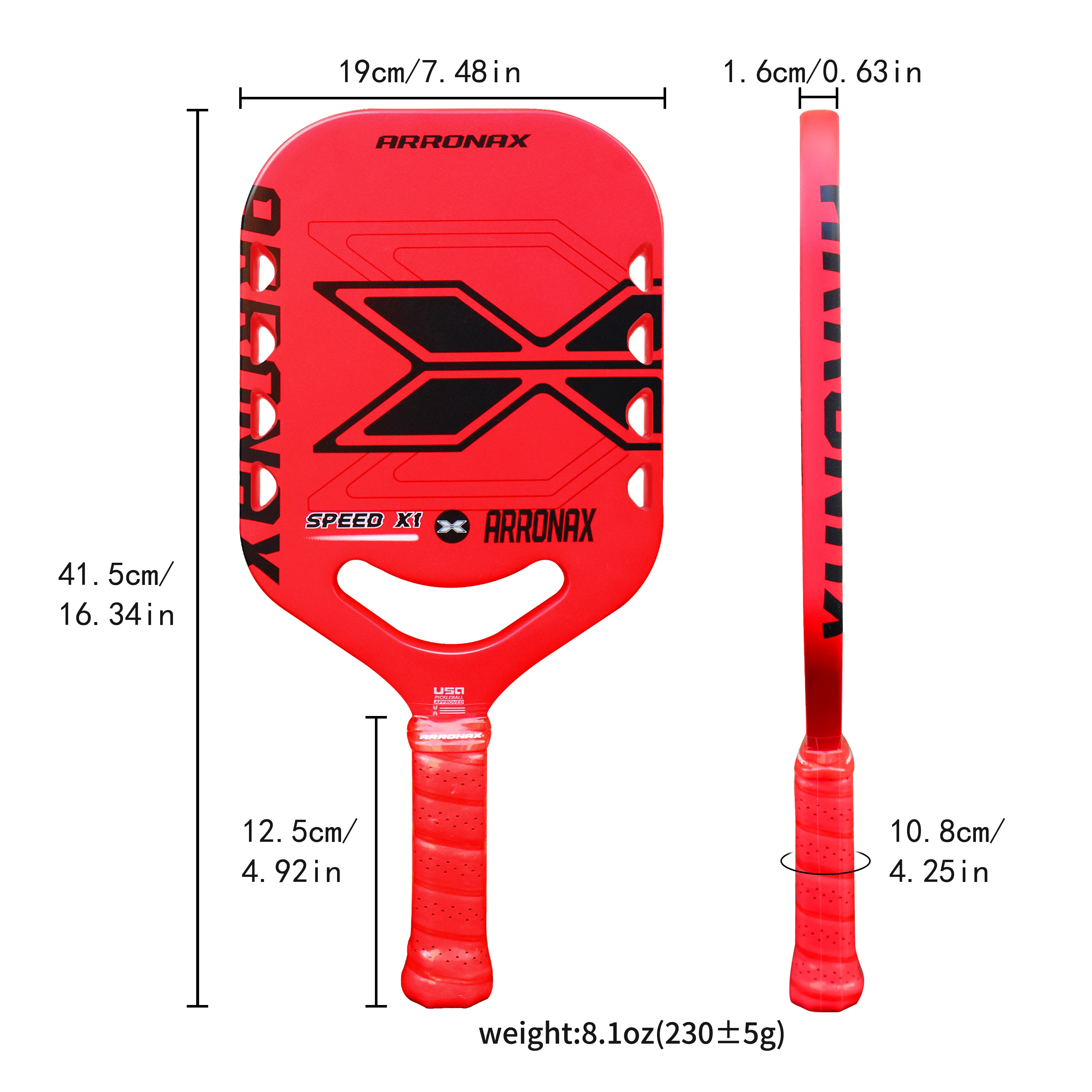2024 Arronax New Large Sweet Spot Noise-Reducing Color-Changing Tech Custom Toray t700 Carbon Fiber USAPA Pickleball Paddle