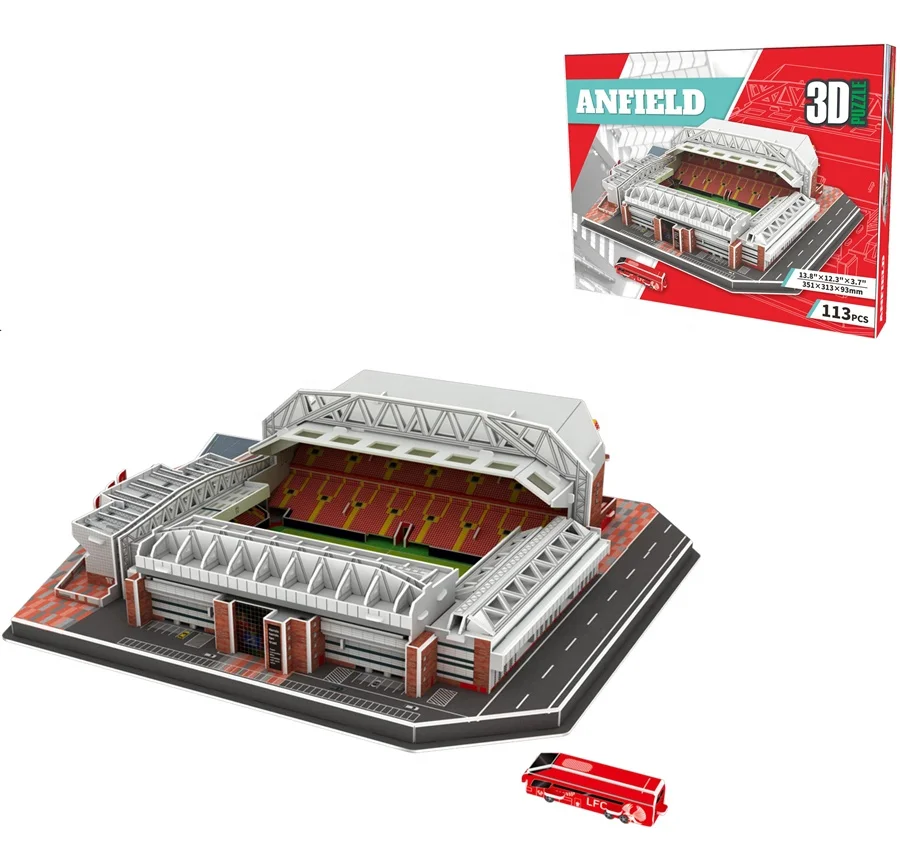 Anfield Emirates Juventus Bayern Football Stadium 3D Cube Jigsaw Puzzles Custom DIY Toys