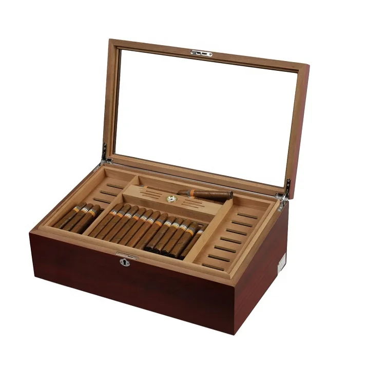 DS стеклянный Топ ручной работы кедр humidor коробка для сигар с замком коробки