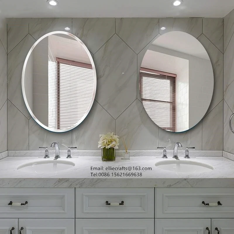 China mirror factory supply Glass Oval beveled edge mirrors decor wall hanging frameless mirror 40x60 50x70 60x80