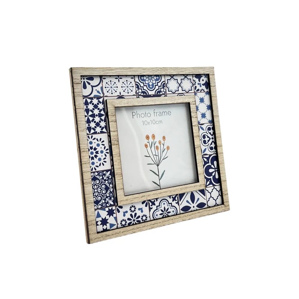Wholesale Customized 4*4 MDF Wood Color Design Photo Picture Frame for Gift Tabletop Home Decorative Office Bedroom