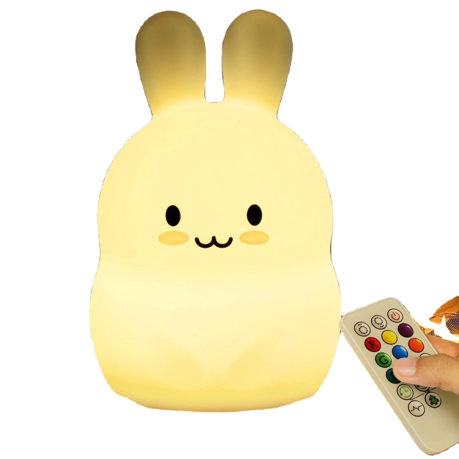 bunny silicone night light for kids led facial expression custom silicon mood mold therapy flash creative switch animal portable
