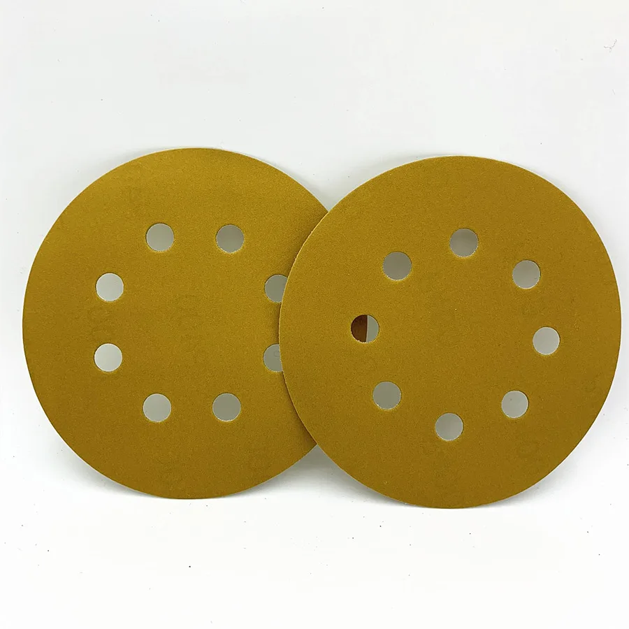 Gold 5inch orbit sandpaper PSA 40# 60# 80# 120# 150# 320# 400#  600# 800#