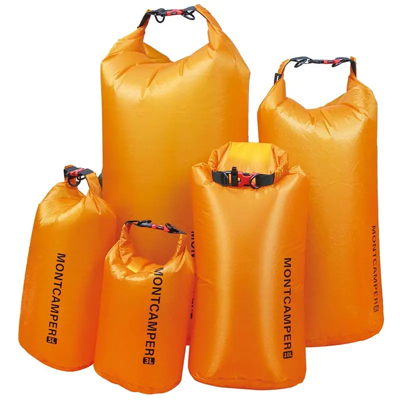 Factory direct sale N66 nylon ultralight waterproof dry bag for outdoor sports 5L black custom drybag stuff sack lightweight