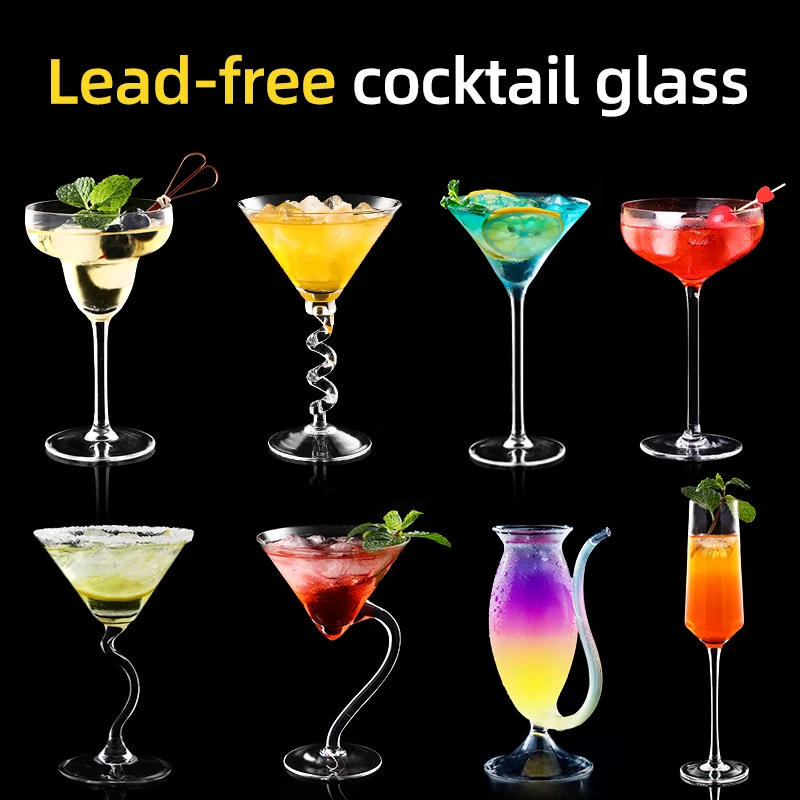 Unique Shape Cocktail Glasses Bar Drinks Martini Glass Set Personalized Wine Glasses for Bar Specialty Cocktails