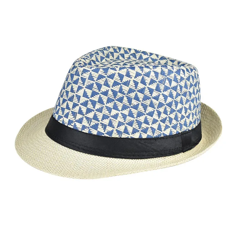 Wholesale Fashion Lady Fedora Trilby Plaid Gangster Cap Straw Panama Hat Men Women Spring Summer Autumn Beach Paper Jazz Hats