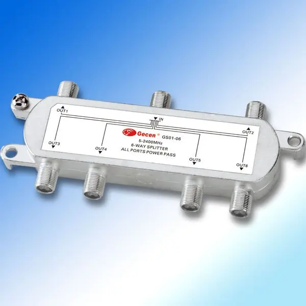 Gecen 5-2400Mhz 6 way satellite splitter model GS01-06