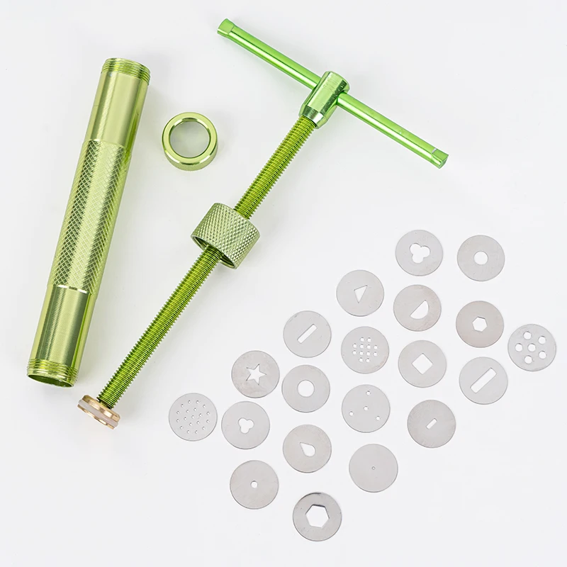 Stainless Steel Fondant Extruder Rotating Squeezer Sculpture DIY Handmade Clay Sugar Cake Sculpture Polymer Baking Tools