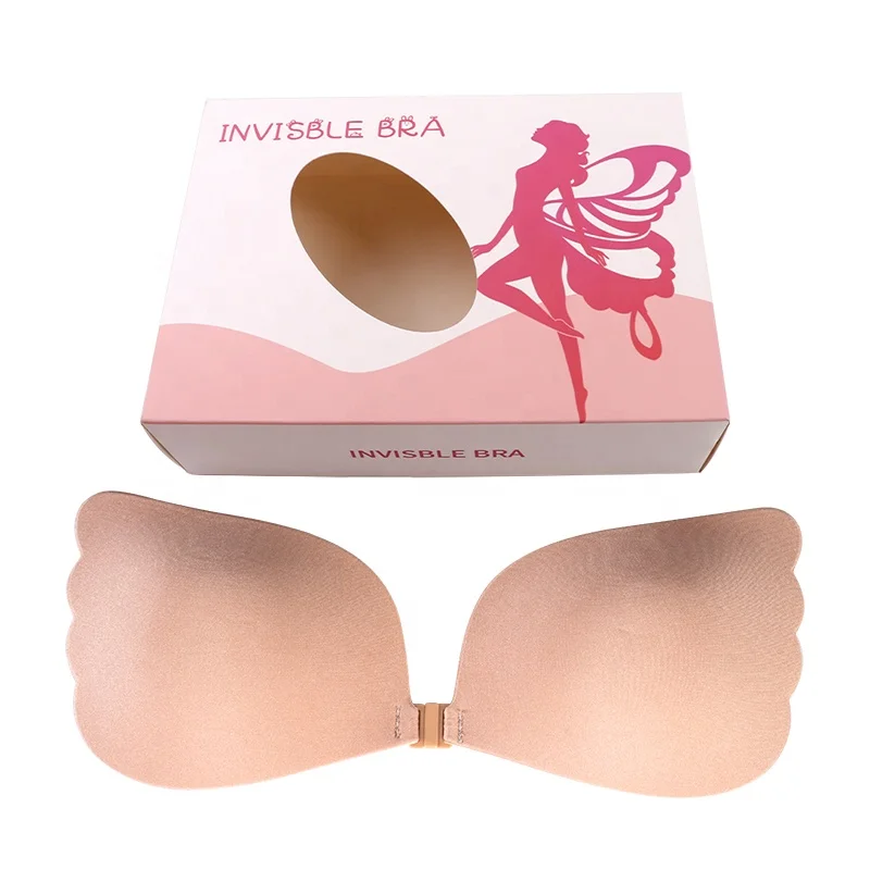 Angel Wings Self-Adhesive Underwear Strapless Breathable Sticky Push-up Silicone Invisible Bra For Wedding dress