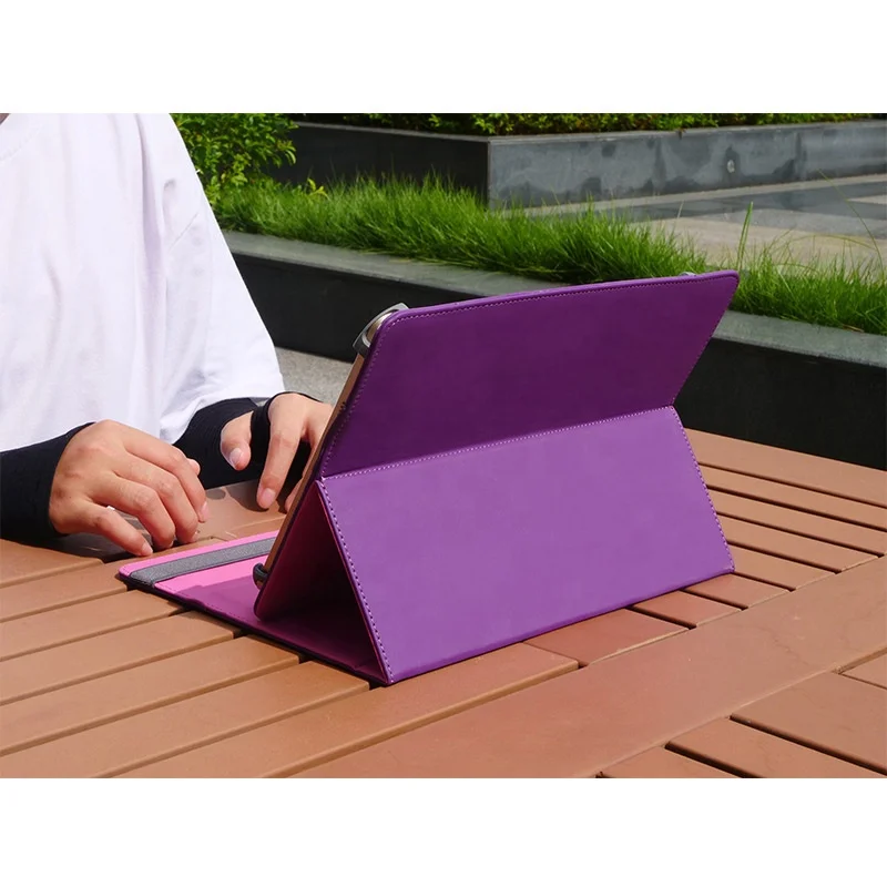 7' 8' 10.1' PU leather double sided universal tablet back cover with silicone hooks fancy tablet cases