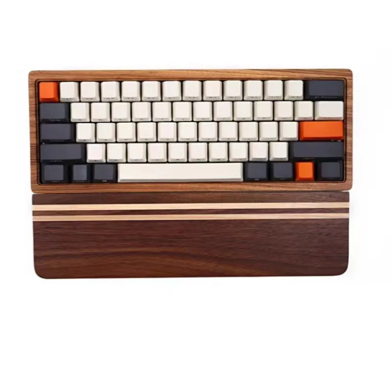 Ergonomic Walnut Wood Keyboard Wrist Rest Gaming Desk with Comfortable Palm Rest for Easy Typing Computer Laptop Household Use
