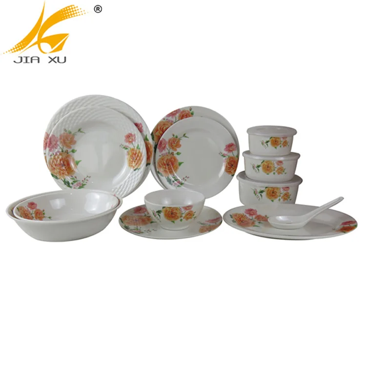 
melamine dinnerware set customized design 4C CMYK printing factory price 