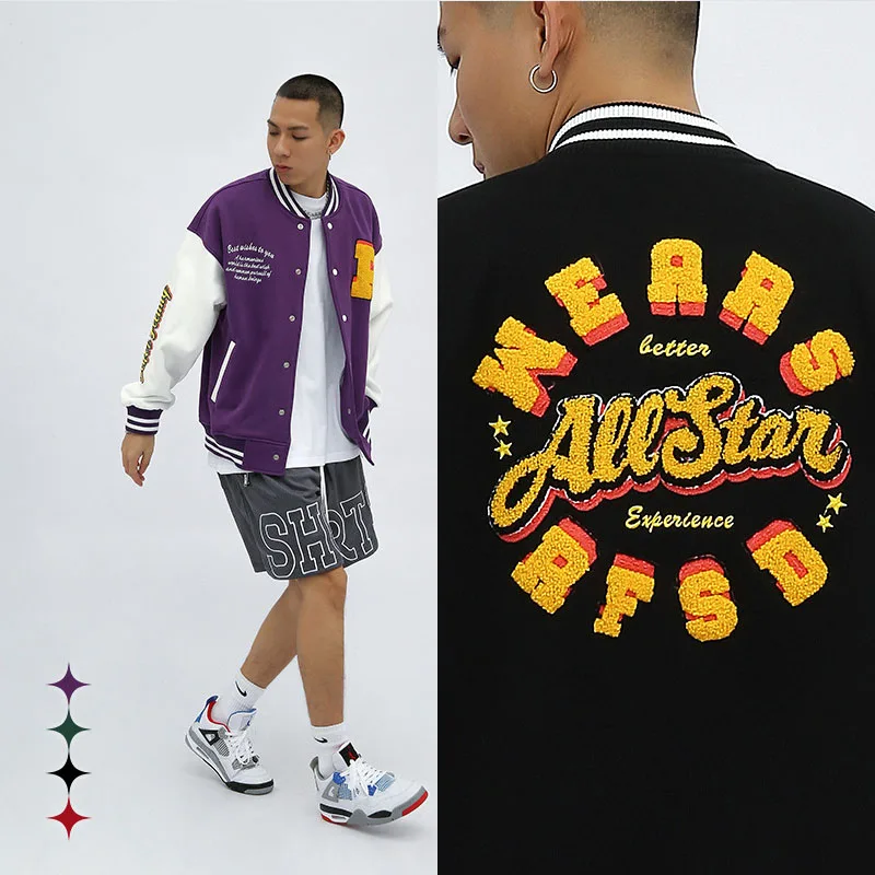 Ready Ship American College patchwork nitted Varsity Men Baseball Jackets for women