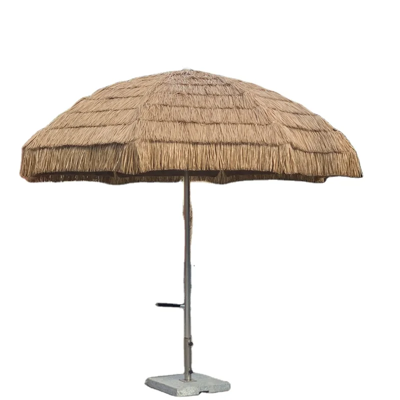 Outdoor simulated thatched umbrella beach center pillar courtyard sun straw mushroom rainproof decorative  umbrella