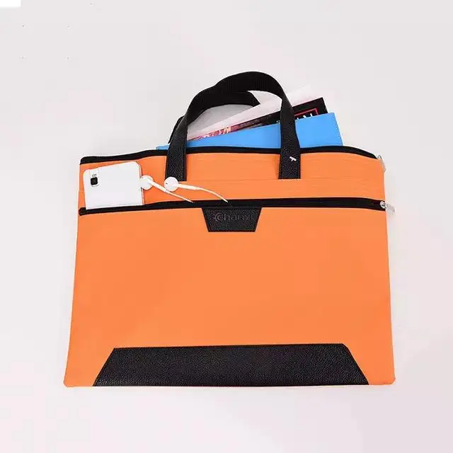 2019 Folder Document Bag Man Laptop Handbags Portable File Bag Business Briefcase Organizer Notebook Handbags Solid Color