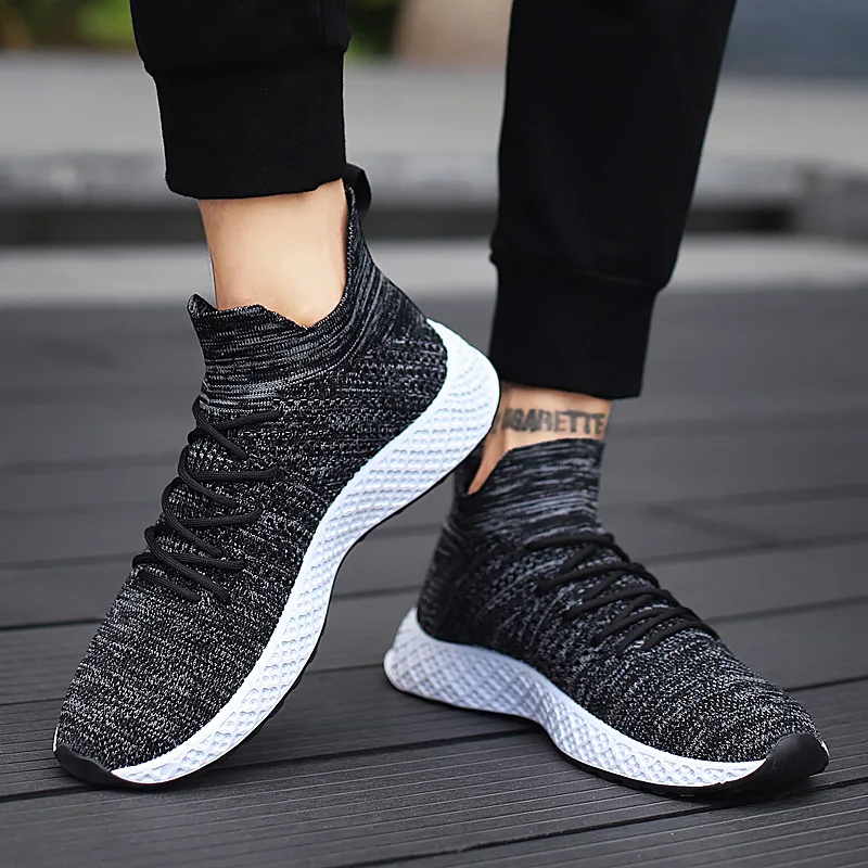 Hot sale USA top quality breathable upper fly knitting casual men sport sock shoes