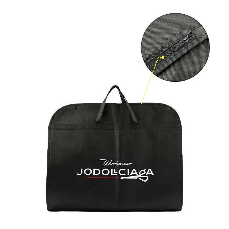 Huahao Reusable Non Woven Customized Logo Printing Dustproof Clothes Garment Bag For Dress Suit Cover