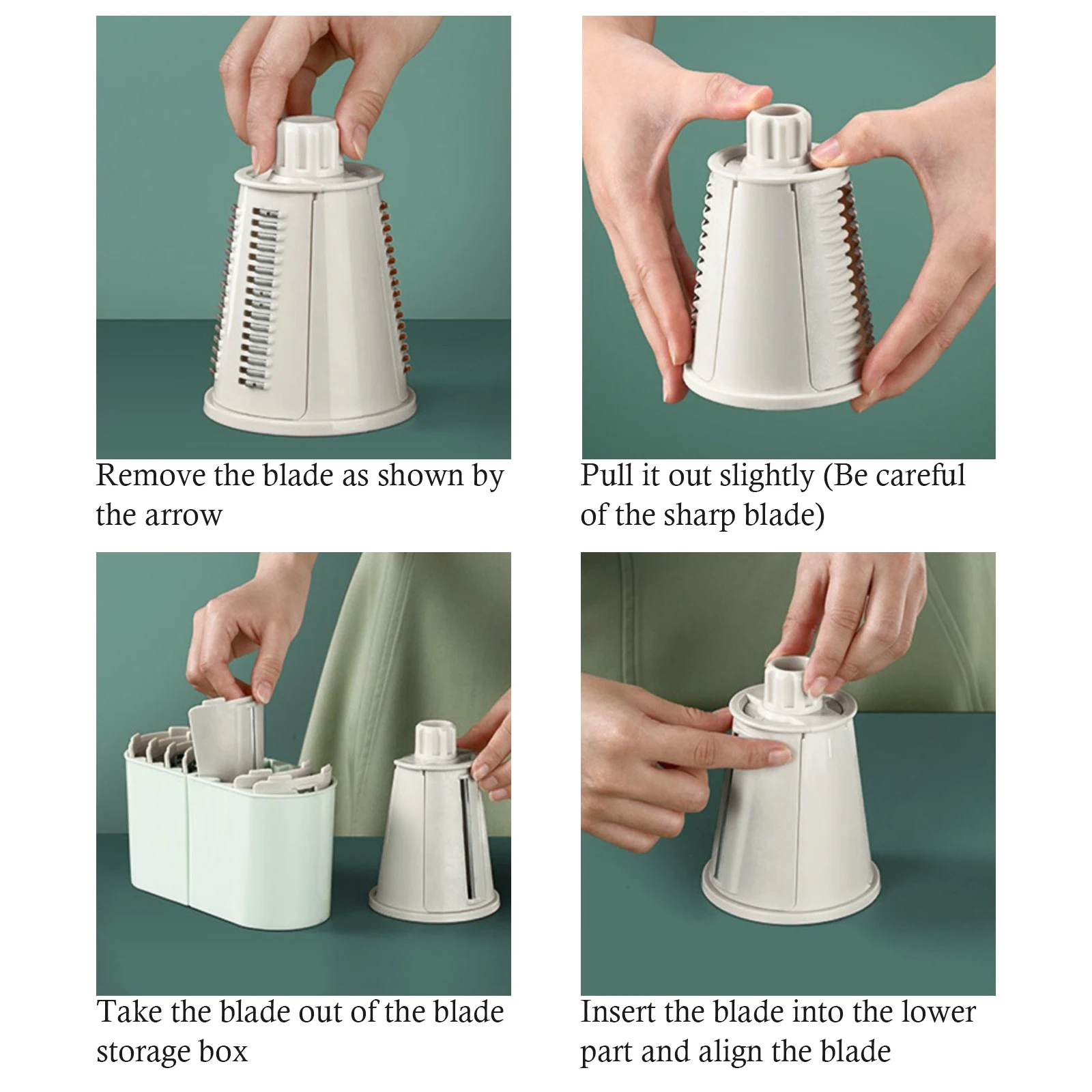 2024 New Rotary Graters 5 In 1 Cheese Grater Cheese Grater With Container And Lid Slicer For Kitchen Slicer Vegetable Cutter