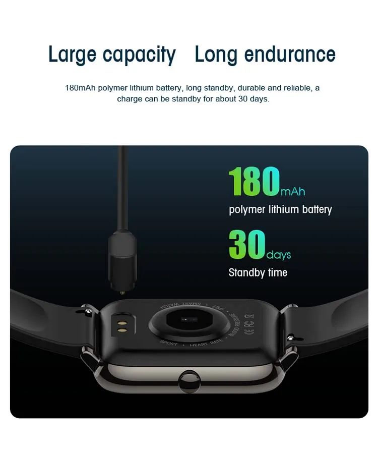 Big Touch Screen 2020 New Arrival   NRF52832  Waterproof Fitness Watch Bracelet Custom Dial Smart Watch