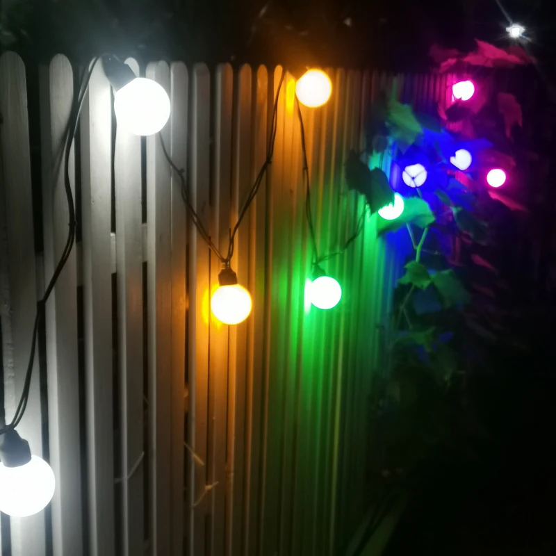 5m 10 Bulbs Warm White Connectable Garland for Outdoor with e27 socket 600mm light Bulb