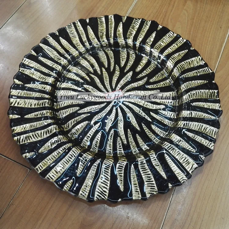 LCK131 Phnom penh glass tableware Gold to receive/dinner/salad glass painted gold plate