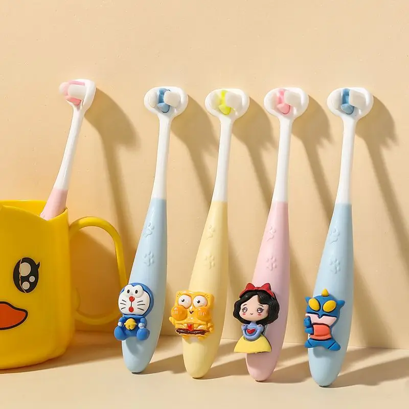 Hot 3D Cartoon Cute Super Soft 3 Side Now for Dimension Bristle Nano Bristle Baby Toothbrush Children Toothbrush