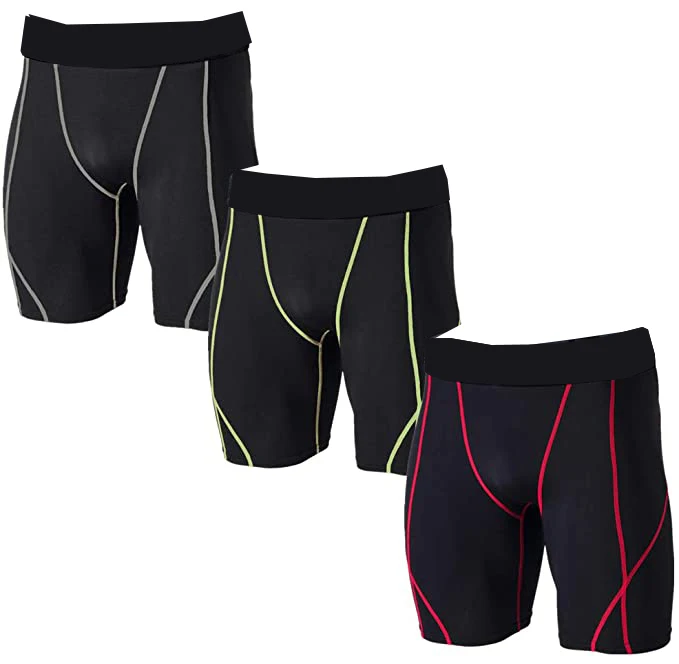 
New Fashion Hot Sale Customized Neon Yarn Sport Men Boxer Brief Cycling Short Training Wear For All Sports 