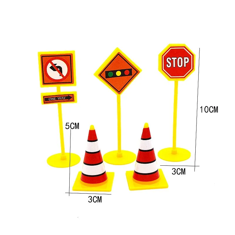 FREE SAMPLE Mini Traffic Signs Road Block Car Toy Accessories Children Safety Kids Traffic Sign Toy For Boy Kids Birthday Gifts