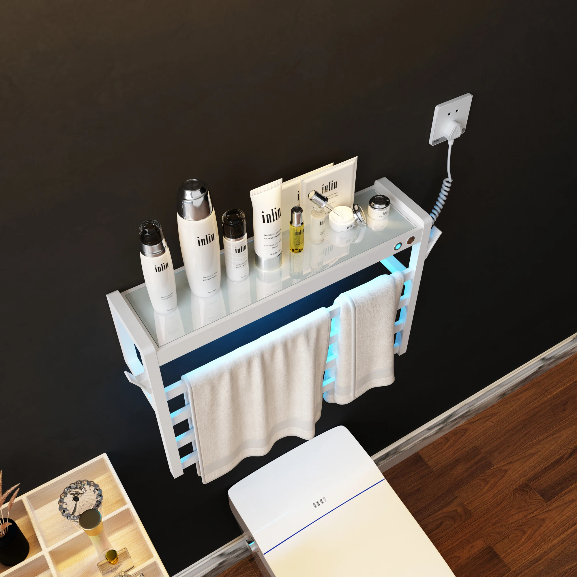 R-101   Electric Heated Towel Rail For Bathroom Wall Towel Warmer Rack