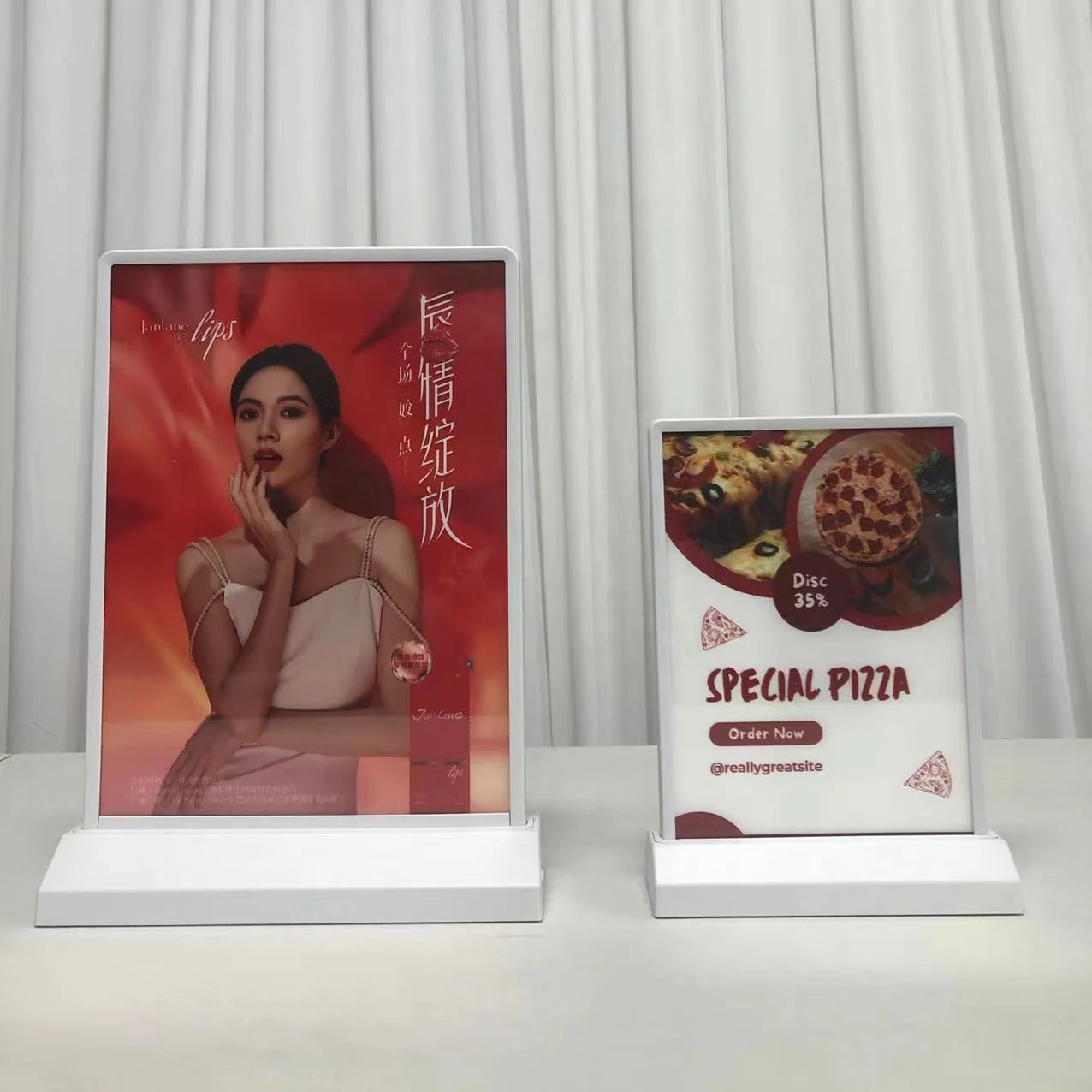 HLY A4/A5 Desktop Light Box Table Rechargeable Menu Board With Battery LED Aluminum Advertising Boxes Led Light Box Sign