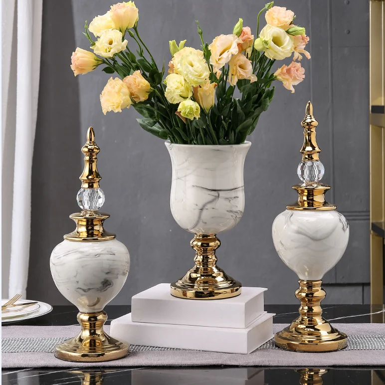 Wholesale luxury home ornaments european vase home decor ceramic vases decoration for wedding party