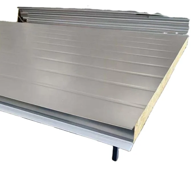 Heat and Sound Insulation mineralwool Professional Factory Supplier Sandwich Panel Warehouse Used rock wool Sandwich Panel Metal