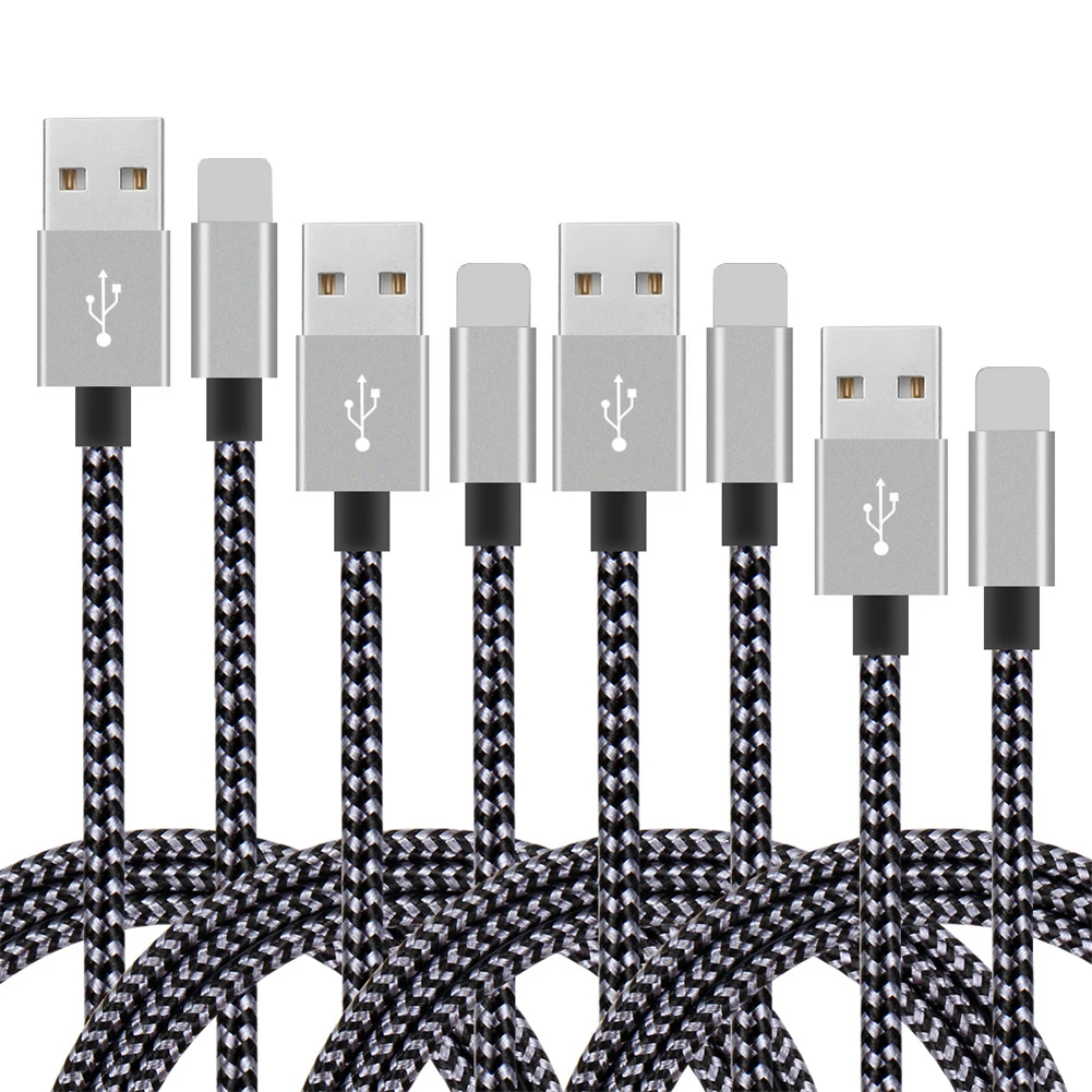 Лидер продаж Плетеный USB-кабель для быстрой зарядки 3 фута 6 футов 10 зарядное устройство провод шнур Дата-кабель iPhone