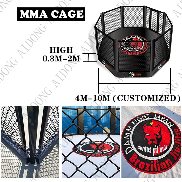AIDONG sells professional standard specification mma equipment octagon cage with custom logo and size at a discounted price