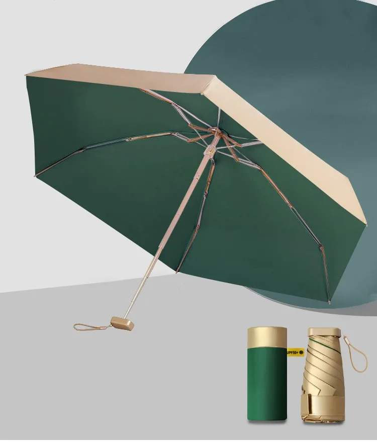 Small umbrella compact mini pocket umbrella gold 5 folding umbrella customized