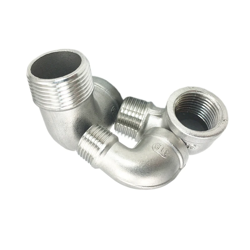 stainless steel pipe fittings ss304 ss316 male/ female 90 degree street elbow for home decoration