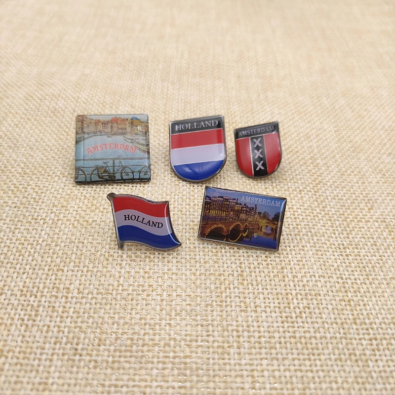 Металлический эпоксидный значок с флагом на заказ брошь из нержавеющей стали принтом