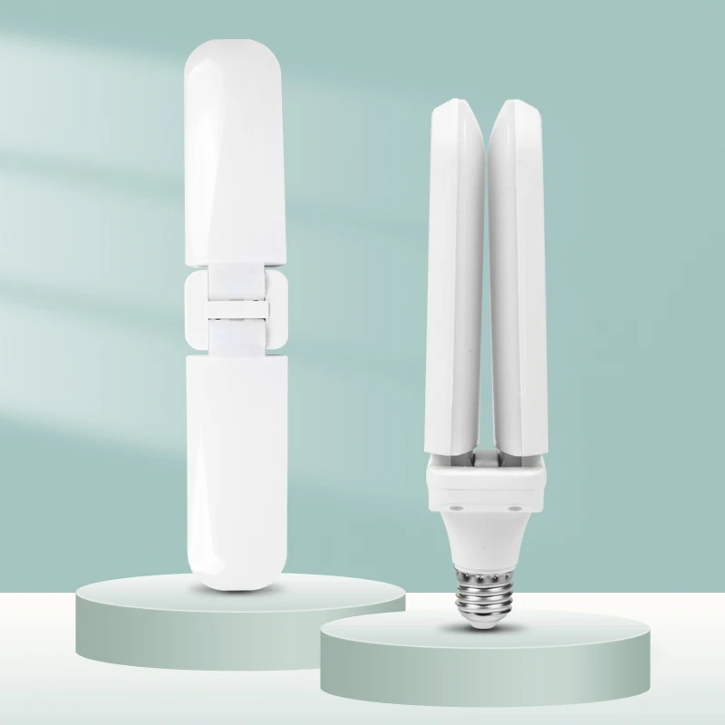 High Watts New Design 45w 60w Deformanle Led Fan Bulb E27 Adjustable Light Foldable Fan Blade Led Light 360 Degree
