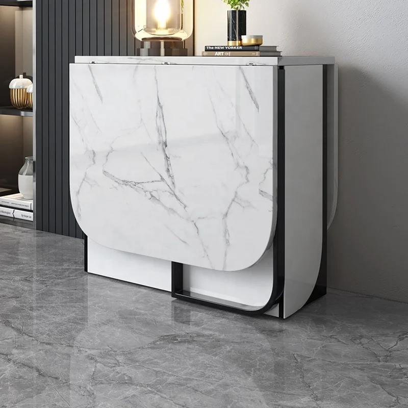Wholesale Dining Room Furniture Marble Top Foldable Expanding Dining Table