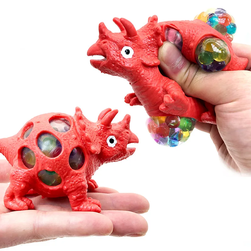 Anti Stress TPR Dinosaur Toy Mesh Squeeze Dinosaur Ball Bulging Ball Stress Relief Toys