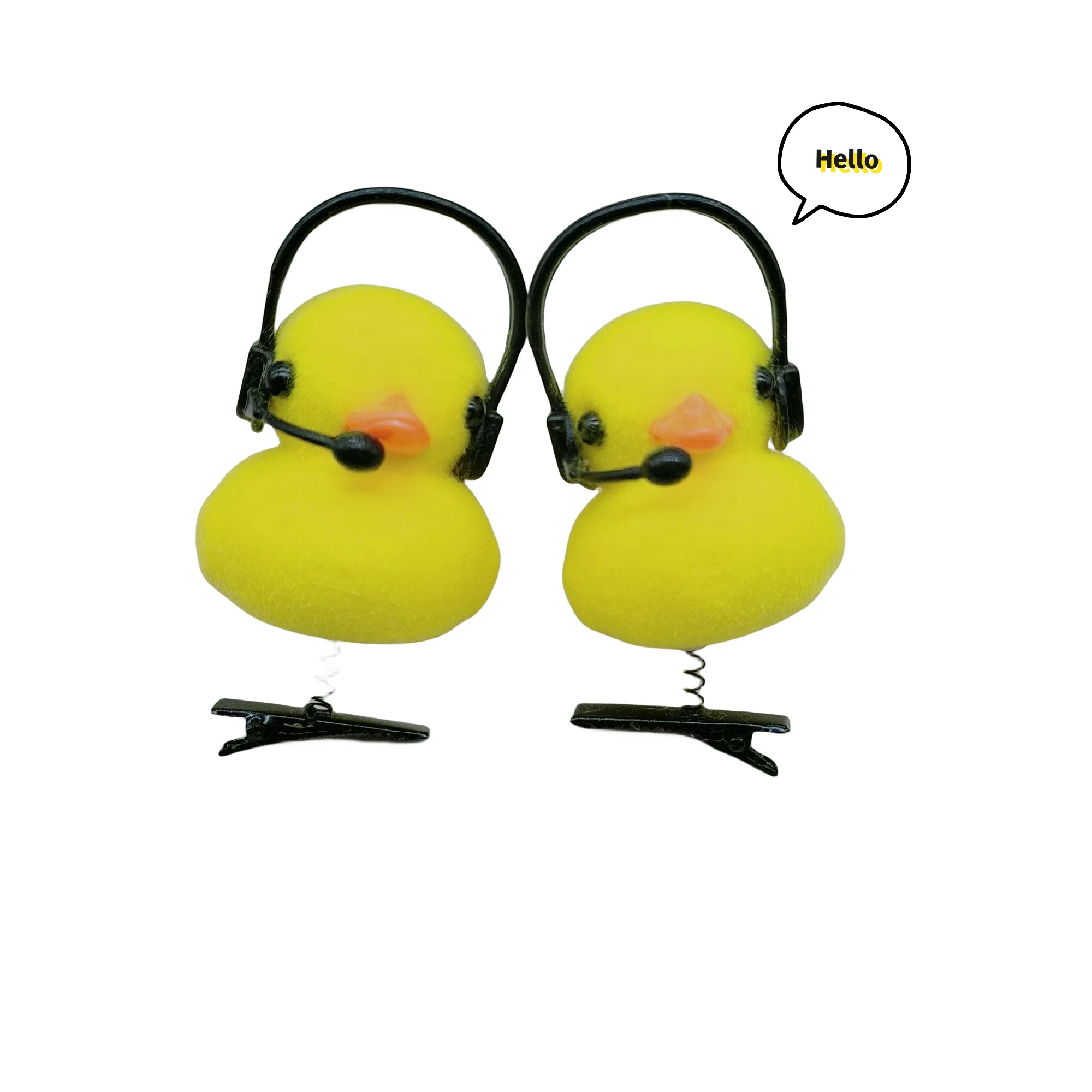 Black Headphones Children Girls Party Hairpin Yellow Chicken Duck Spring Hair Cilp
