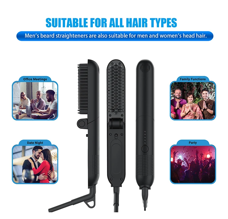 Drop Shipping Hair Straightening Brush Custom Electric Straightening Hair Brush