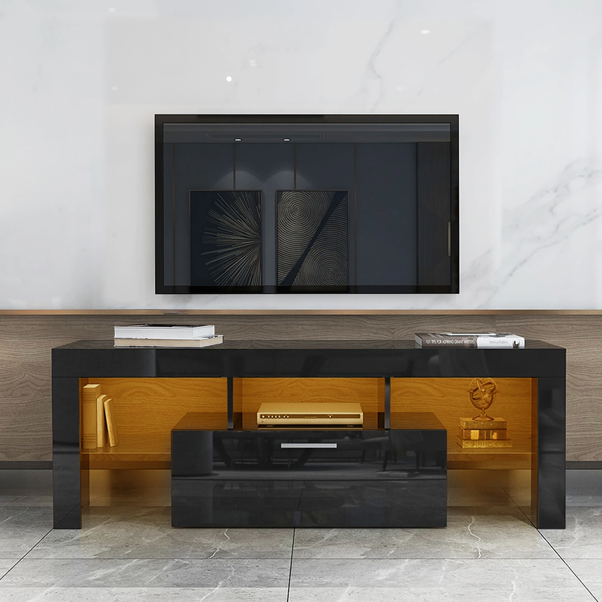 Cabinet TV Console with Audio Audio Visual TV Entertainment Stands High Gloss TV Stereo Cabinet Audio Media