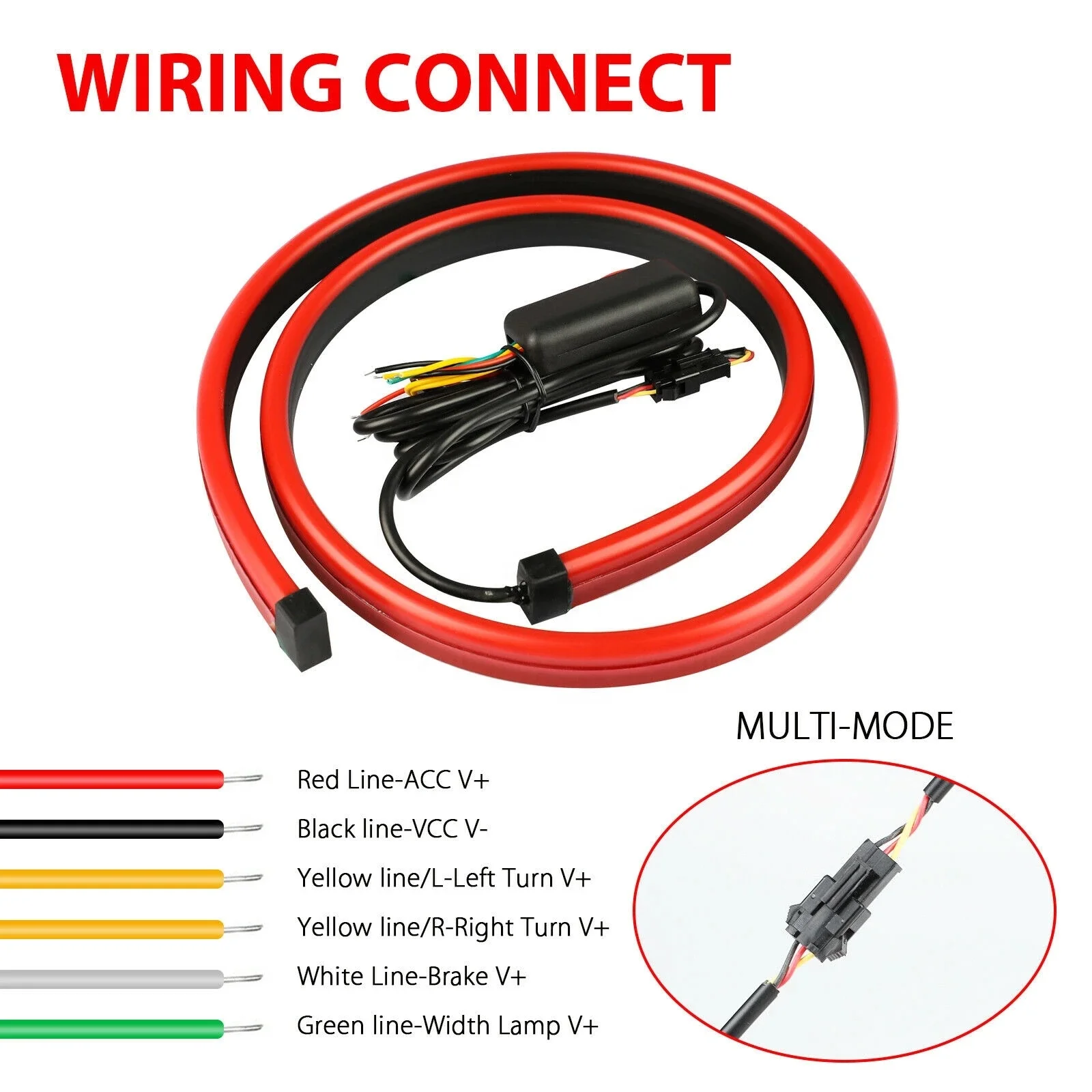 Car Styling Trunk Tail Brake Light High Additional Stop Rear Tail LED Strip Turn Signal Running Light Auto Warning Lamps