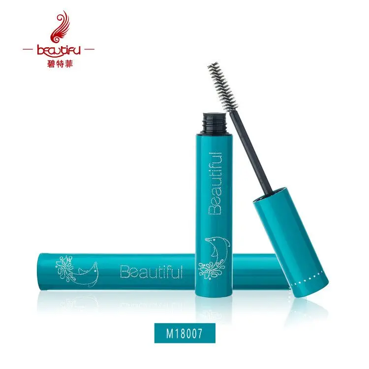 8ml 10ml 12ml empty ice blue diamonds decorated metal/aluminum mascara tubes/bottles/containers with pine tree shaped brush