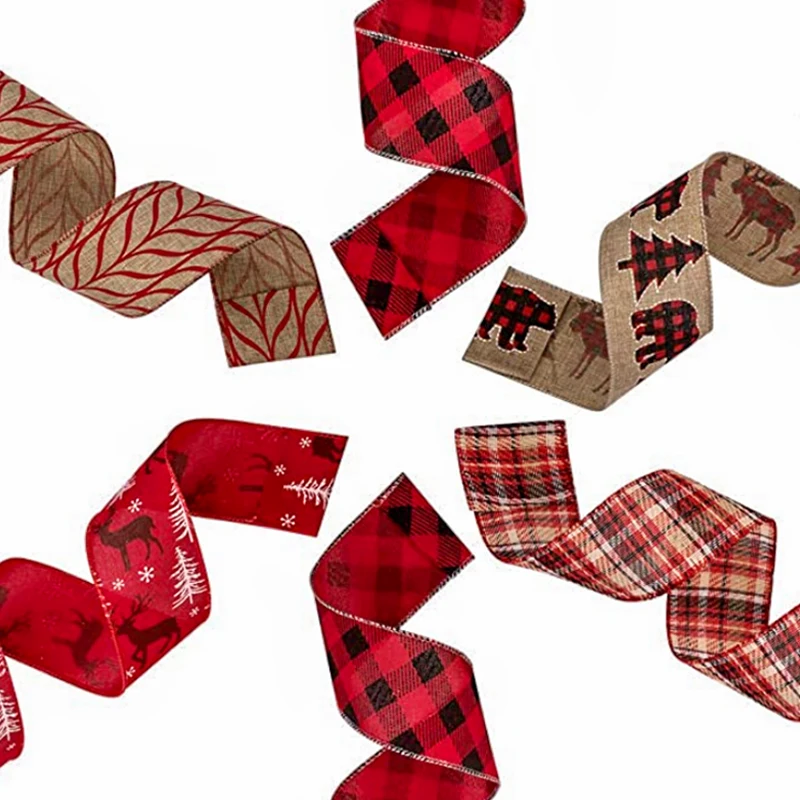 Styles Glitter Wired Edge Ribbon Christmas Ribbon Gacent Factory 2022 New for Wreath Crafts Bows Party Decoration RIBBONS Satin