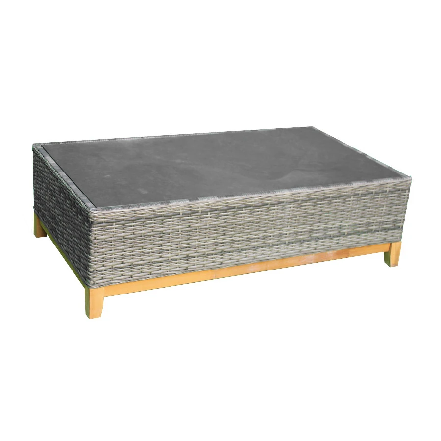 Hot Selling Traditional Design Outdoor Rattan Aluminium Eucalyptus Wood Sofa Set
