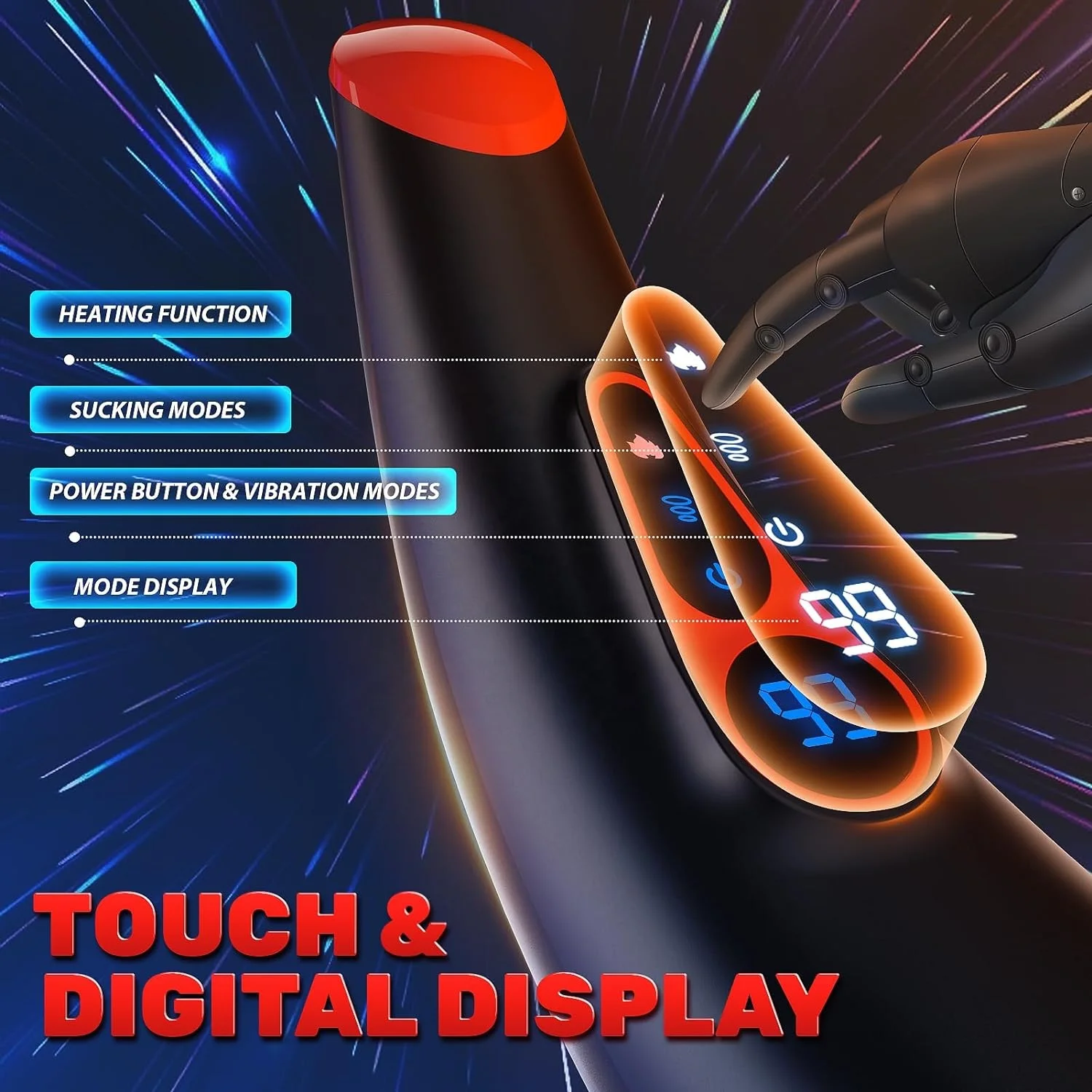 9 Sucking Modes Male Masturbators Cup Sex Toys for Men with LCD Display 3D Textured Sleeve Heating Mens Sex Toy Male Stroker
